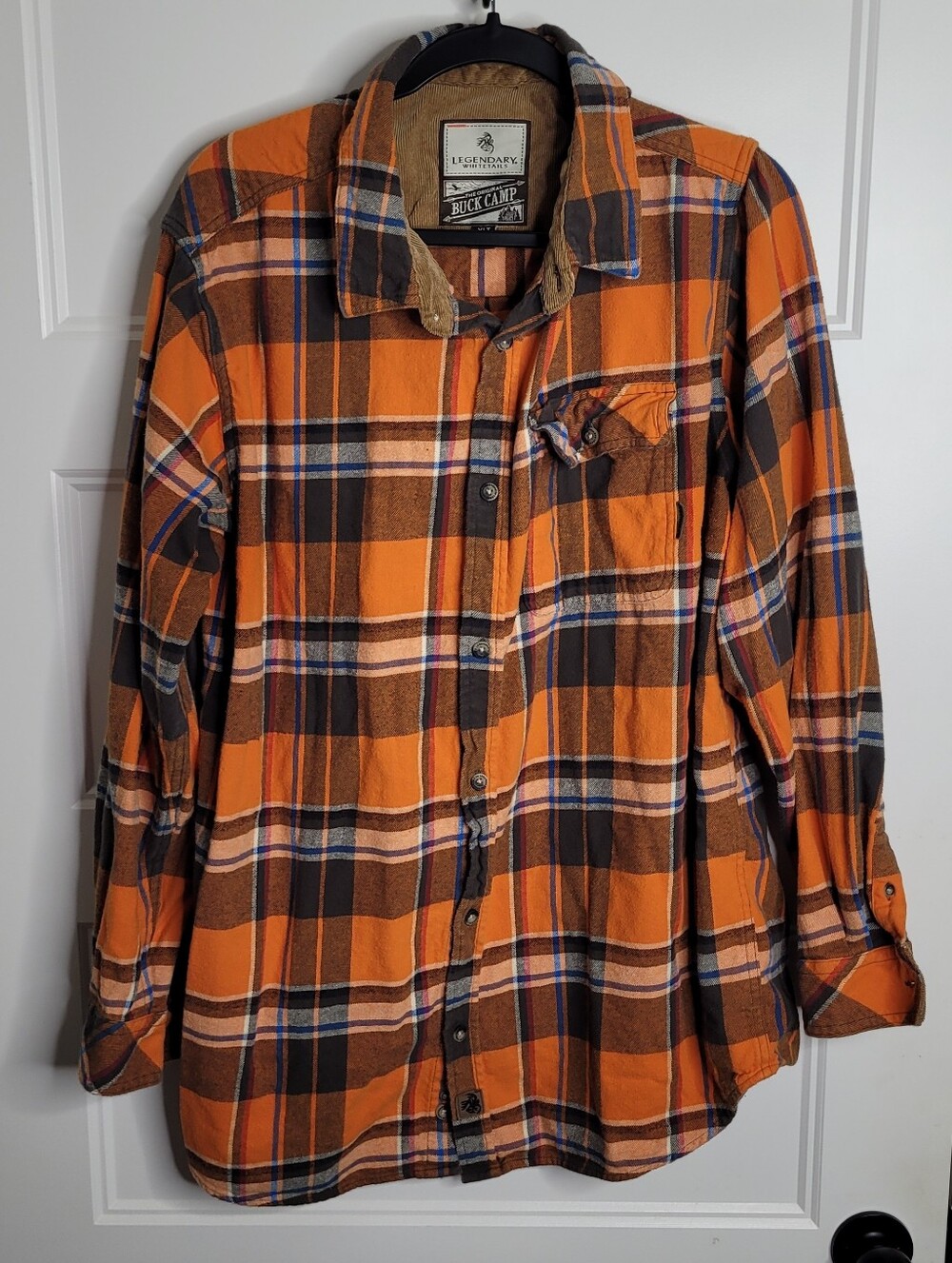 Legendary Whitetails Buck Camp Flannel Shirt plaid pattern size XLT